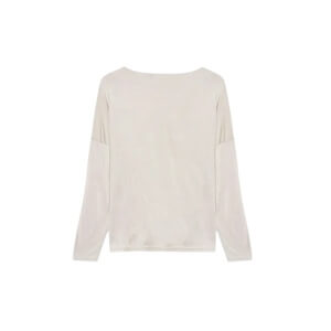 Mint Velvet Neutral Metallic Ruched Long Sleeve Top